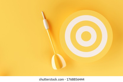 3d Illustration. Target On Yellow Background. Success In Business Concept.