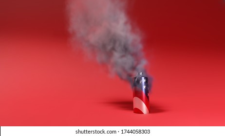 3d Illustration Of Tear Gas Canister With American Flag Design