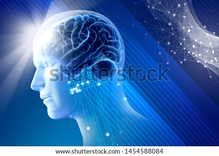 3d illustration. Tech. Information. Future. Digital life. Cyborg.