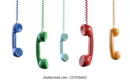 3d Illustration Telephone Receiver Colorful Cut Out