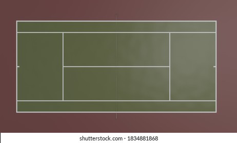 3d illustration of tennis field, cort for sport