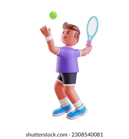 3D Illustration, Tennis is a popular sport all over the world. Many people take it as a career. Or use it as a sport to exercise. - Powered by Shutterstock