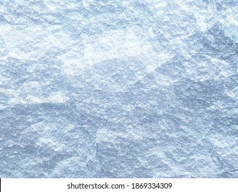 3D-Illustration, Textur von grobem weißem Stein, Eisoberfläche in Blau-Weiß, Nahaufnahme