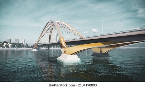 3d Illustration Of Through Arch Bridge