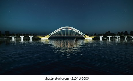 3d Illustration Of Through Arch Bridge