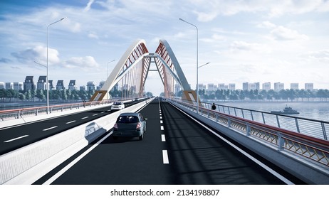 3d Illustration Of Through Arch Bridge