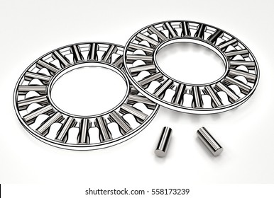 3d illustration of thrust needle bearings