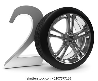 3D Illustration Tire with rim 20