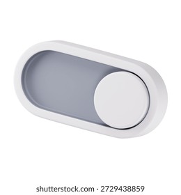 3D illustration of a toggle switch in on position representing enabled or active system state