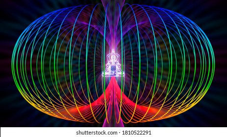 3D illustration torsion field of human energies
