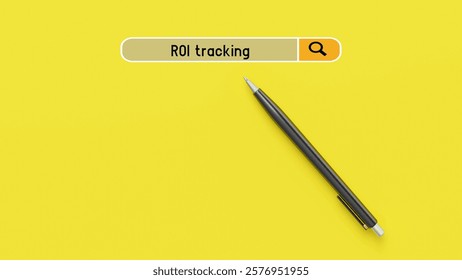 3d illustration.ROI tracking on the web search page. Pencil and yellow background.  - Powered by Shutterstock - Get 15% off with code: PIKWIZARD15