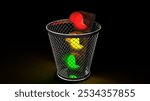 3D illustration, The traffic light coalition (Ampelkoalition) in Germany is at an end