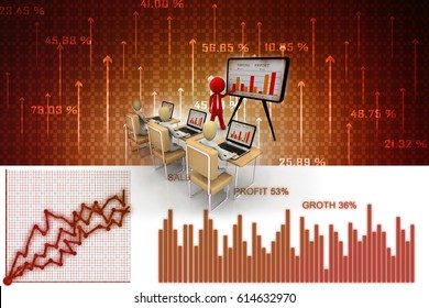 3d illustration Training. 3D. Computer study