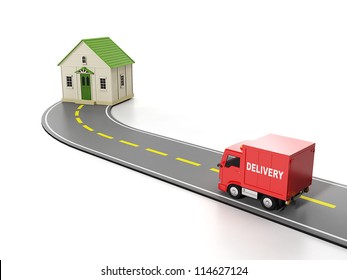 3d Illustration: Transportation, Cargo. Free Home Delivery