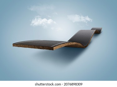 3d illustration of  travel and vacation road advertisement, Bending road and highway isolated ads
