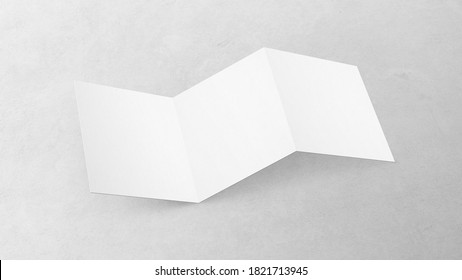 3D Illustration. Tri folder brochure mockup isolated on white background.