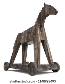 3d Illustration Trojan Horse Cut Out Stock Illustration 1148992493