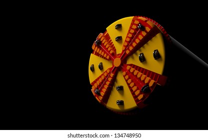3d illustration of a tunnel boring machine on black background