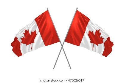 3d Illustration Two Crossed Canada Flags Stock Illustration 475026517