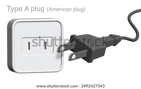 3d illustration of type A plug