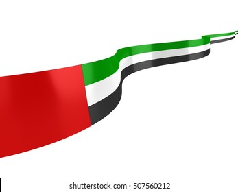 3D Illustration Of UAE Flag | Waving Ribbon Style