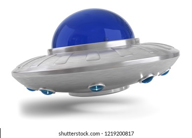 3D Illustration Of UFO Landing