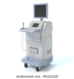 3d Illustration Of An Ultrasound Machine.