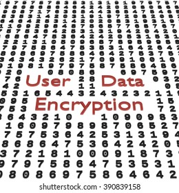 3D illustration user data encryption concept illustration / Digital protect of personal information