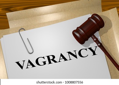 3D Illustration Of VAGRANCY Title On Legal Document