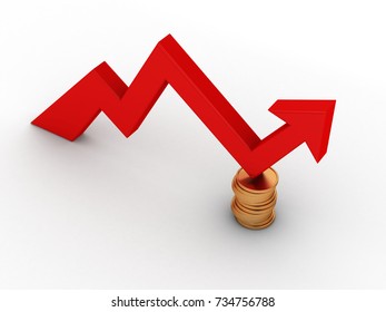 3D Illustration Of Variable Graph With The Drop Saved By Monetary Input