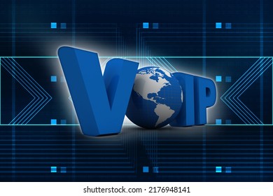 3d Illustration Voice Over Internet Protocol