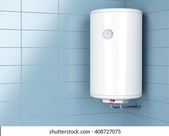 3d Illustration Of Water Heater In The Bathroom