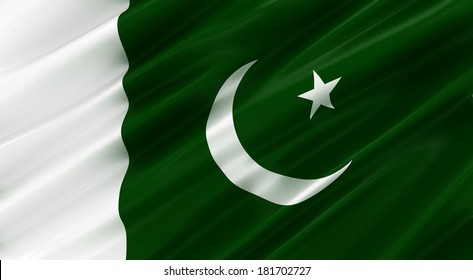 3d Illustration Waving Flag Pakistan Independence Stock Illustration ...