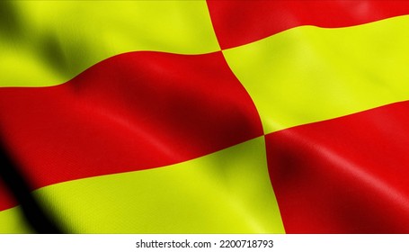 3D Illustration Of A Waving Moldova City Flag Of Balti