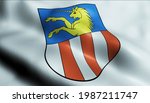 3D Illustration of a waving Switzerland region flag of Dubendorf
