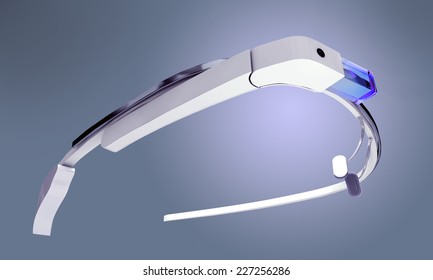 3D Illustration Of  A Wearable Computer Technology With An Optical Head-mounted Display 