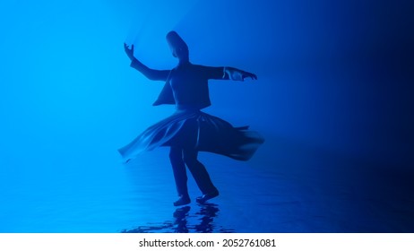 3d Illustration Of A Whirling Dervish In A Dance Enters A Trance