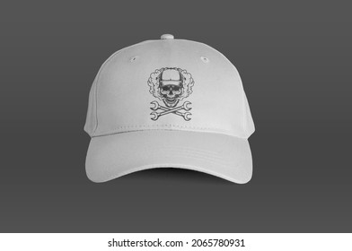 3d illustration white cap with human skeleton images