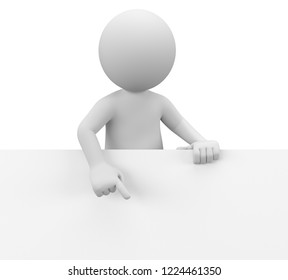 3d illustration White male figure with information sign