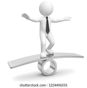 3d Illustration White Male Figure Balance Stock Illustration 1224496555 ...