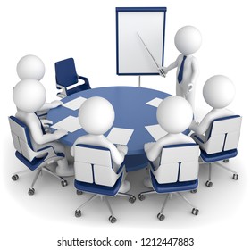 3d Illustration White Male Meeting Stock Illustration 1212447883 ...