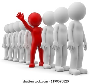 3d Illustration White Male Volunteer Stock Illustration 1199598820 ...