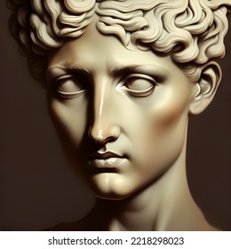 3D Illustration Of A White Marble Bust Featuring A Woman, Aphrodite, A Beautiful Greek Goddess Of Love.