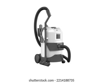 3D illustration of white professional vacuum cleaner on white background no shadow - Powered by Shutterstock