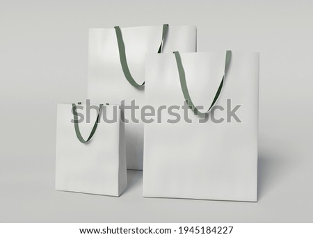 Similar – Image, Stock Photo Three shopping paper bags on blue background. Xmas shopping