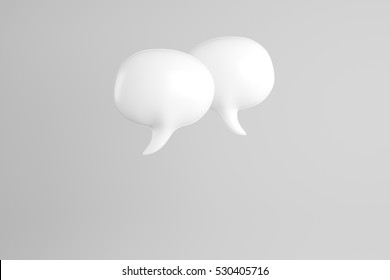 3D Illustration Of White Speech Bubble