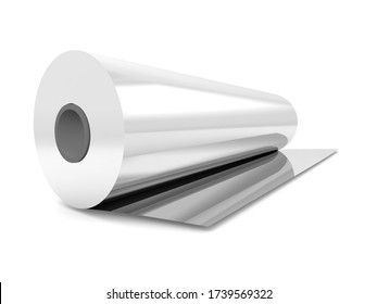 3D Illustration Of Window Film Roll For Reducing Heat And Glare From Sun