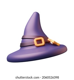 3d illustration of witch hat icon isolated on white background.suitable for ui ux design