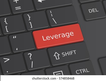 A 3D Illustration Of The Word Leverage Written On A Red Key From The Keyboard
