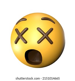 3d Illustration Yellow Emoji Dizzy Face Stock Illustration 2151014665 ...